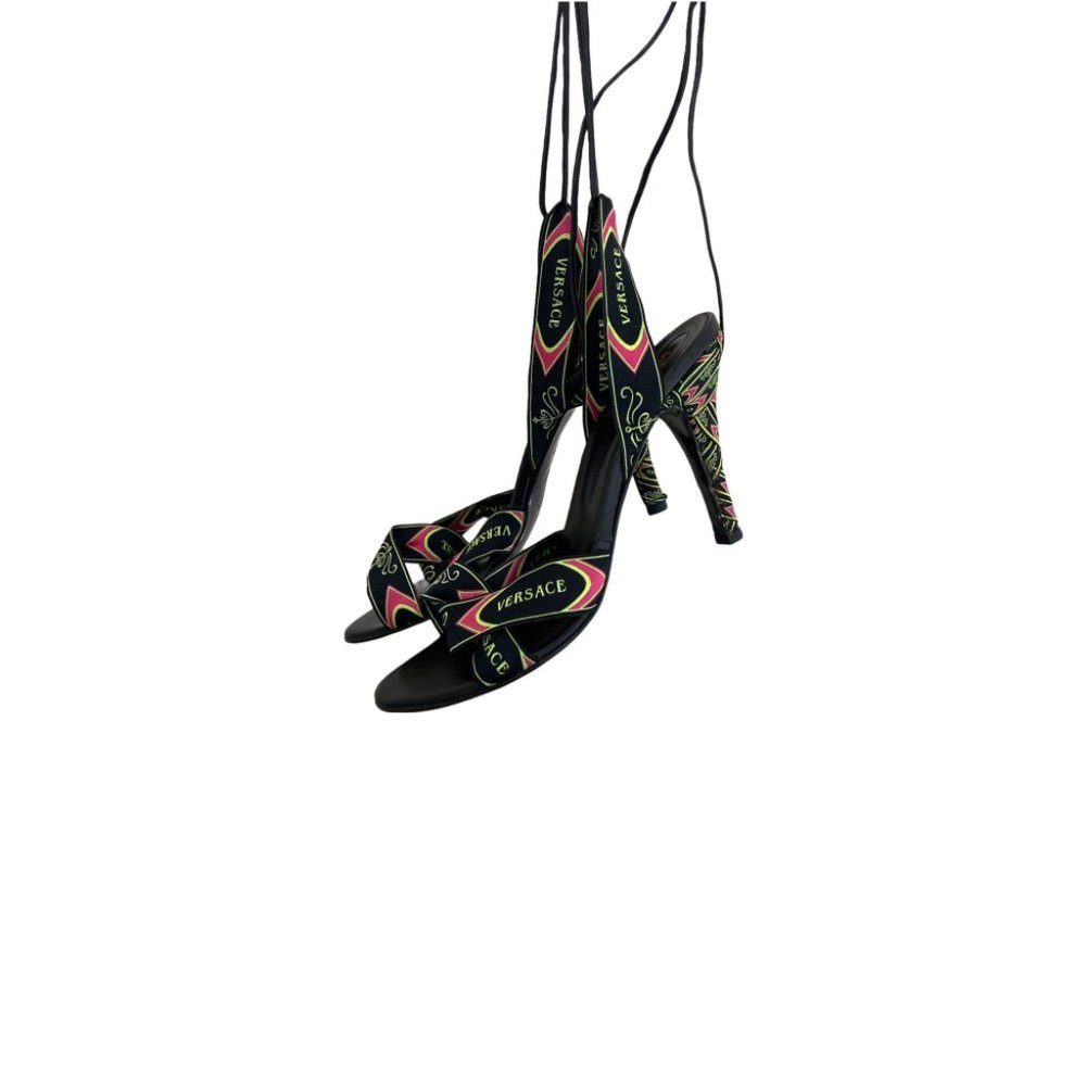 SOLD | Rare Vintage Gianni Versace 90s Ribbon Strappy Slingback Heels